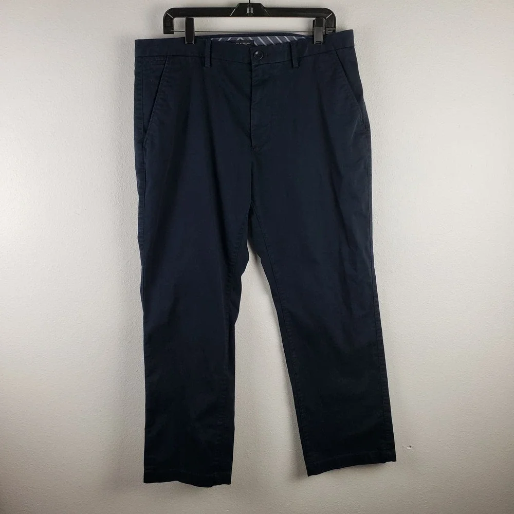Banana Republic Men's 35x30 Vintage Straight Chino Pants Dark Blue Cotton Office